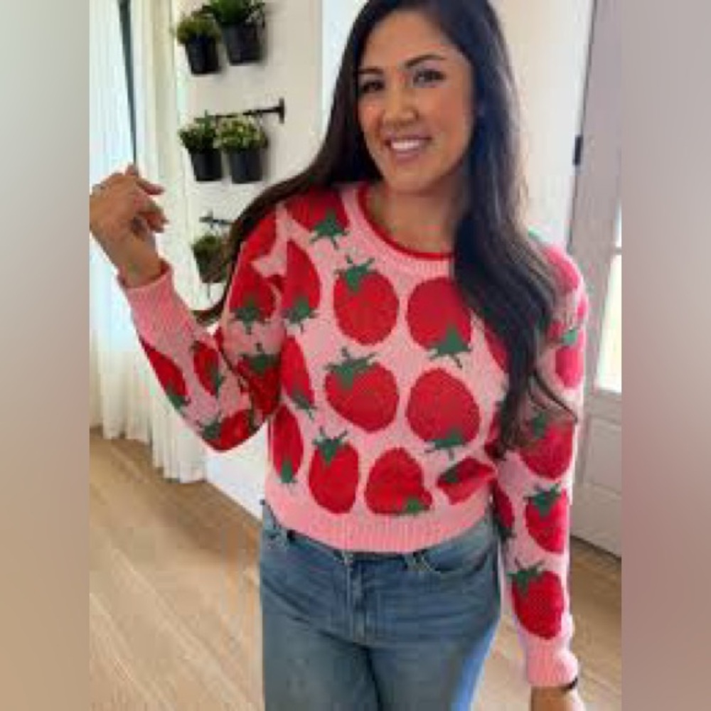 🍓 Boutique Strawberry Pullover Sweater